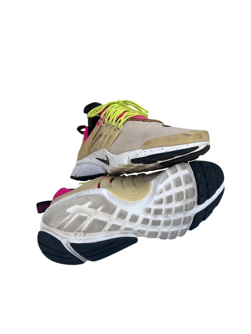 Nike Air Presto Beige Pink Neon Yellow Womens Running Shoes Size 7 - Picture 5 of 6